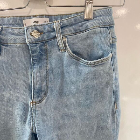 Mango Womens Cotton  Button Zip Fly Denim Mom Jeans Blue Size 4 - Picture 3 of 6
